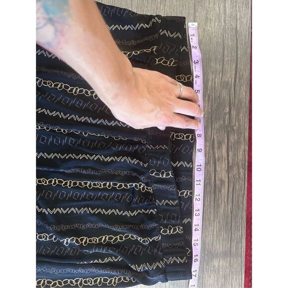 Chico’s Travelers Wide Leg Black Slinky Chain All Over Pattern Casual Pants Size - Picture 12 of 14